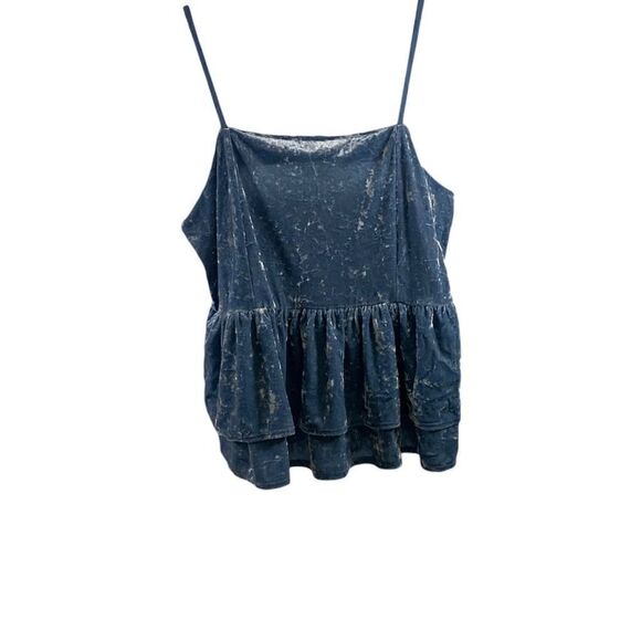 American Eagle Blue Velvet Blouse Size M - Picture 1 of 7